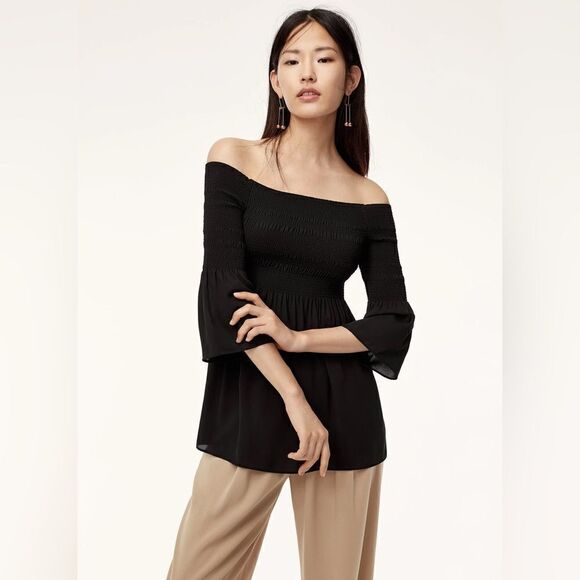Aritzia | Babaton Grantland Smocked Top in Mauve - Picture 1 of 11